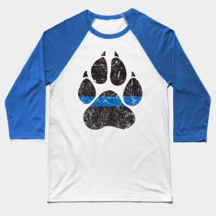 Thin Blue Line Paw Baseball T-Shirt